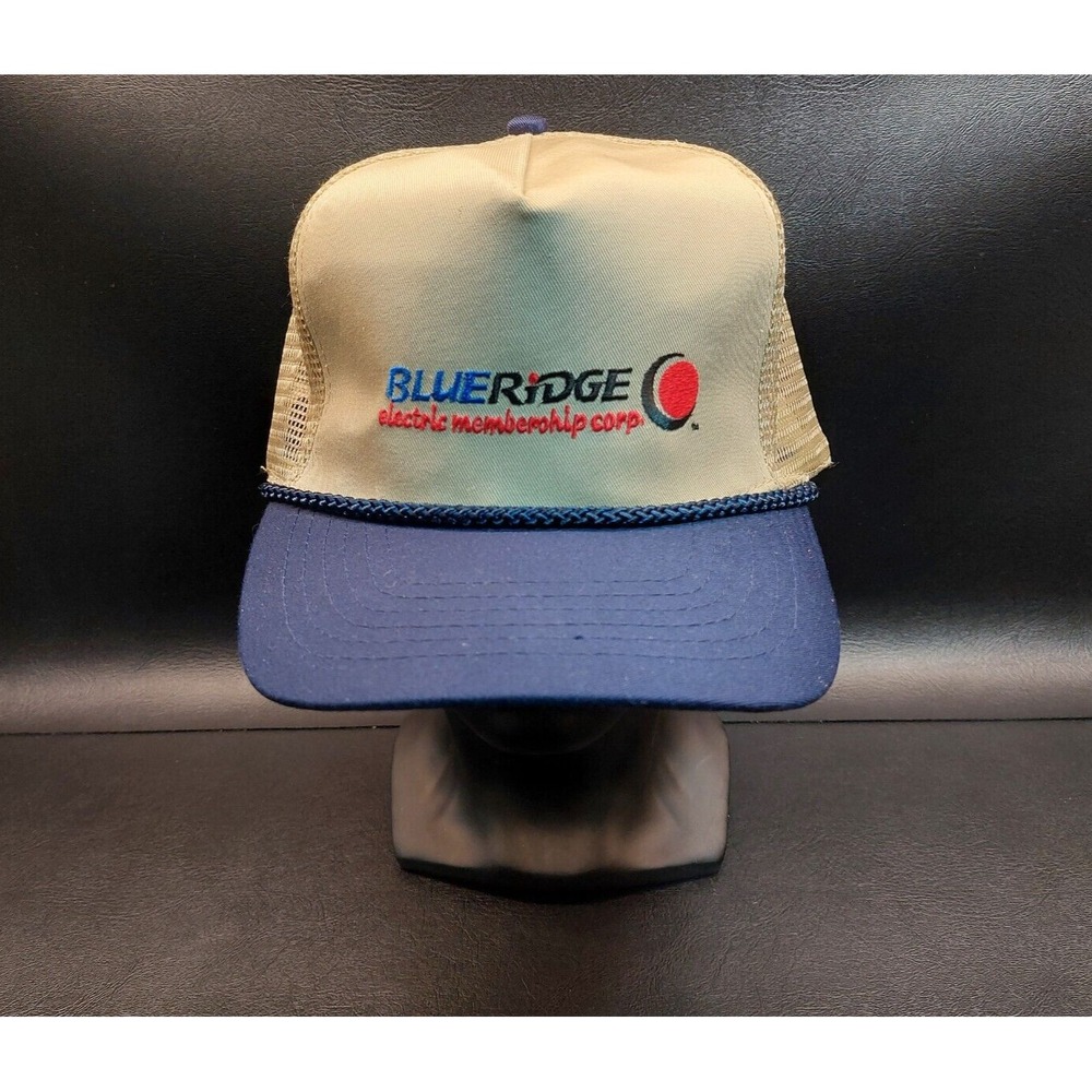 Vintage Blue Ridge Electric Membership Corp Cord Bill Mesh Snapback Hat Cap